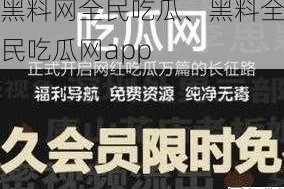 黑料网全民吃瓜、黑料全民吃瓜网app