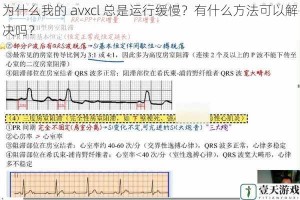 为什么我的 avxcl 总是运行缓慢？有什么方法可以解决吗？