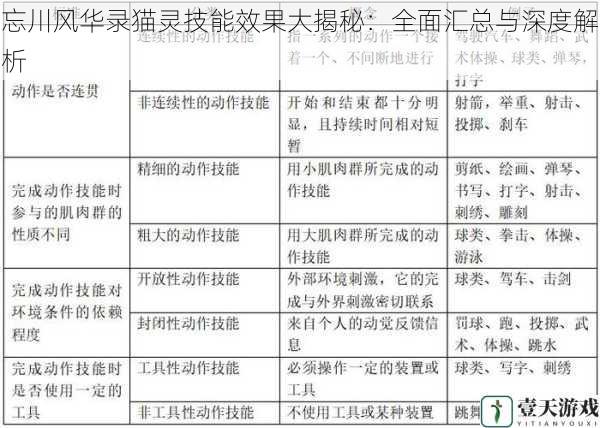 技能类型与特点